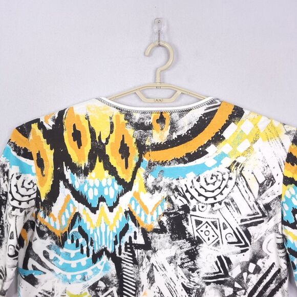 Jess & Jane Top Shirt Womens Size 1X Pullover Geometric Abstract 3/4 Sleeves - Picture 10 of 12